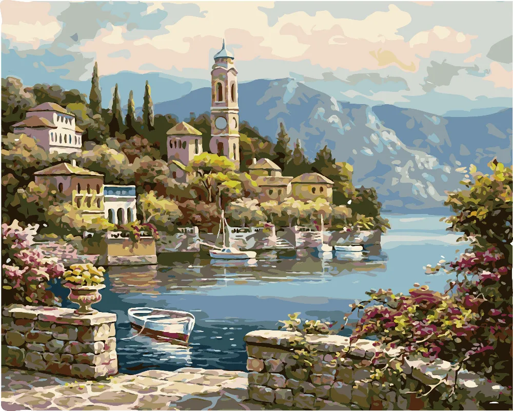 Frameless picture on wall acrylic painting by numbers abstract drawing