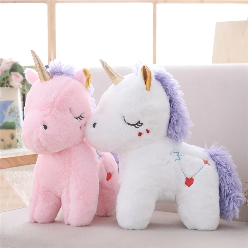 Nooer Прямая Плюшевые игрушечные единороги мягкие животные Unicornio плюшевые куклы Дети День рождения Рождественский подарок