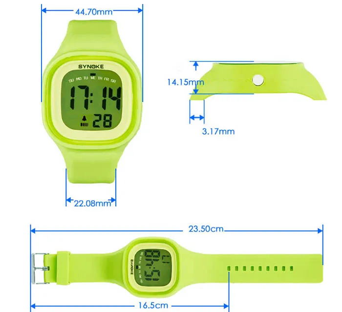 Силикон унисекс цифровые, со светодиодом спортивные наручные часы детские женские для девушек и мужчин мальчик часы 7 Красочные легкие Плавание Водонепроницаемые Часы& A
