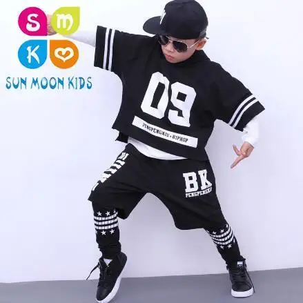 

New 2018 Kids Hip Hop Costume For Boys Children Street Dance Clothing Set 6 8 10 12 14 Years Boys Sports Suit Clothes