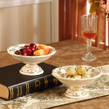 Из европейской керамики фруктовые закуски дисковые современные минималистичные живые ювелирные украшения для интерьера дома настольные украшения маленькие фрукты блюдо