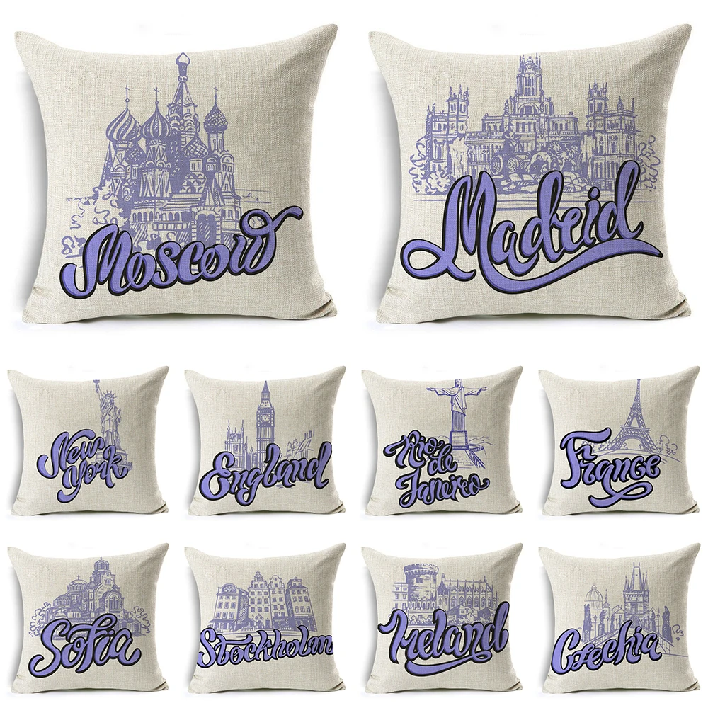 

Painting Letter Pillow Case 45*45 Cotton Bohemia Home Throw Pillows Soft Decorative Cushion Cover For Sofa Chair Pillow Covers