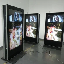 65 55 дюймов двухсторонние направляющие цифровые вывески для модного магазина со встроенным громким динамиком