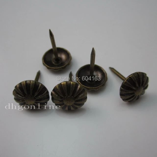 Tachuelas decorativas para tapicería, tachuelas y 11mm de 100 '', botón de  tela de bronce, 0,43 unidades - AliExpress