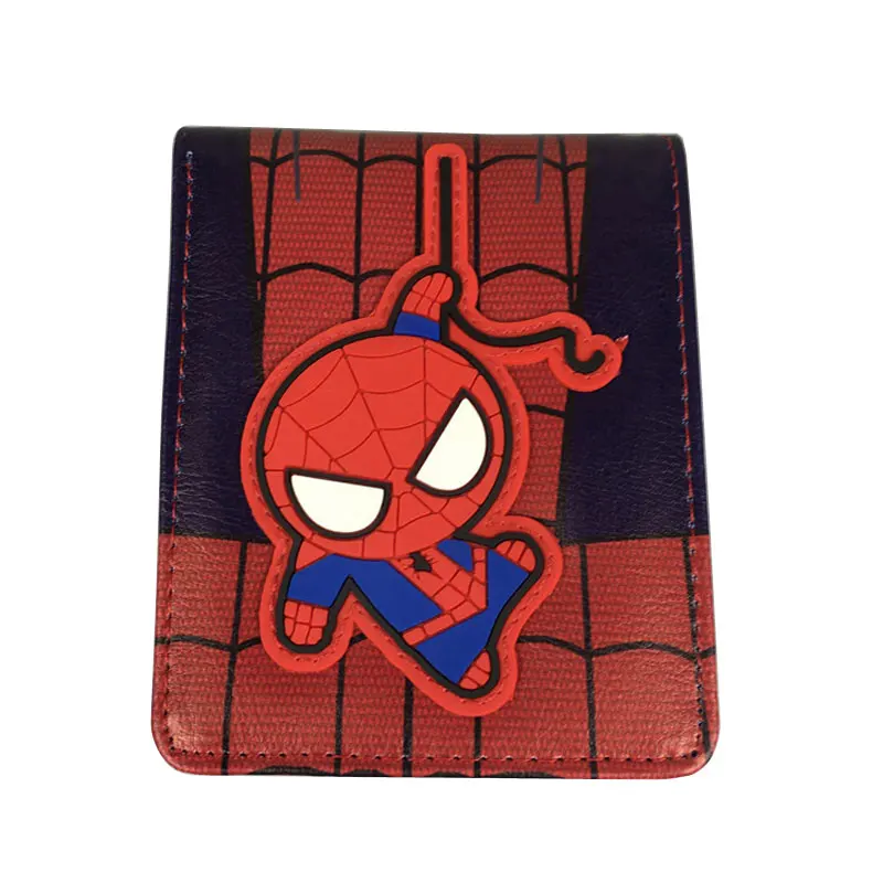 С героями комиксов марвел, бумажник spiderman прекрасный мультфильм аниме короткие кошельки, сумочки известного бренда carteira Капитан Америка фильма «дэдпул»; рубашки, бэтмен, молния кожаный короткий бумажник - Цвет: E