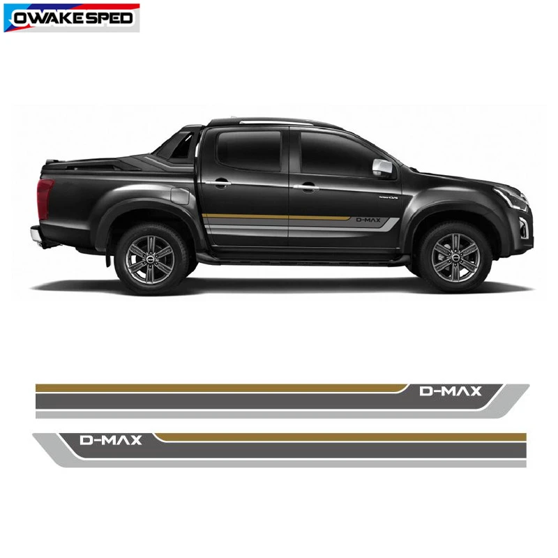 Спортивные гоночные автомобильные наклейки для ISUZU D MAX боковые полосы двери