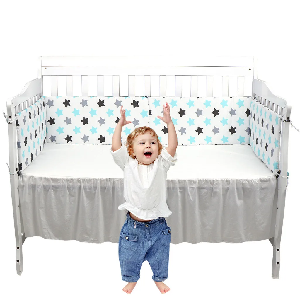 Baby bedbumper Cotton Crib Bed Bumper For Newborns round Cushion Cot Children's Bed Protector Pillows Room Decor crib skirt