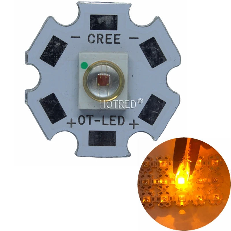 

20PCS High Power LED Chip Orange Amber Yellow 3W COB LED Semileds Bulb Light 590-595nm With 20mm/16mm pcb Integrated for DIY