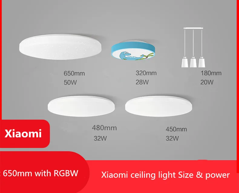  Xiaomi Yeelight Led ceiling Pro 650mm RGB 50W work to mi home app and google home and For amazon Ec - 32835884189