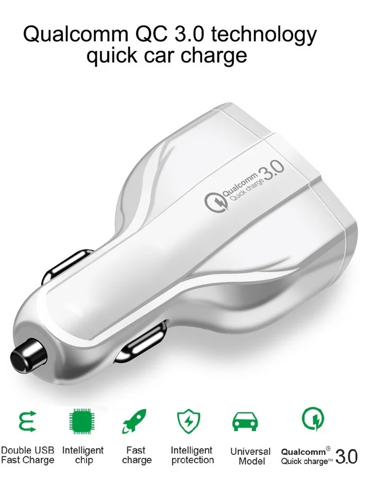 Светодиодный USB Quick Charge AXU автомобиля QC3.0 PD зарядки 2USB мобильного телефона Зарядное устройство 5 V/3.5A защиты Мощность адаптер для автомобиля смарт-чехол для телефона