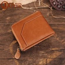 JOYIR Genuine Leather Mens Wallet Card Holder Casual Zipper Small Wallet Male Man Purse Short Coin Purse RFID Wallets For Men JOYIR Genuine Leather Mens Wallet Card Holder Casual Zipper Small Wallet Male Man Purse Short Coin Purse RFID Wallets For Men
