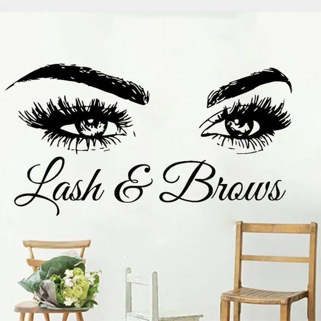 Beautiful Women Eye Brows Wall Stickers Art Home Decor Self adhesive