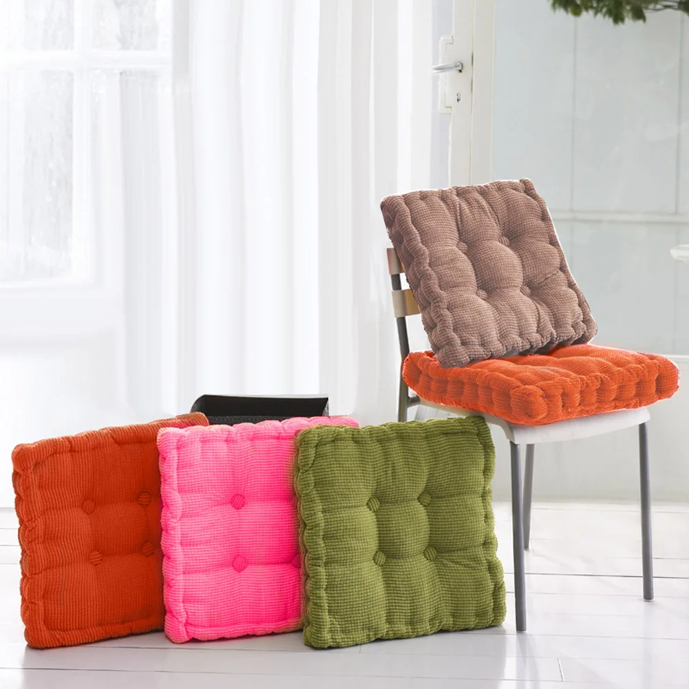 Online Get Kitchen Chair Cushions Aliexpress Alibaba Thicken Corduroy Elastic Soft Chair Cushions Kitchen Seat Cushion Square Floor Pad Solid Color