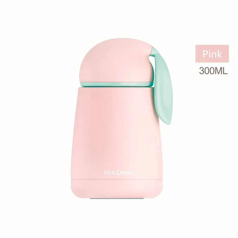 Rabbit Thermo Cup Stainless Steel kids Thermos bottle For water Thermo Mug Cute Thermal vacuum flask children Tumbler Thermocup - Цвет: pink