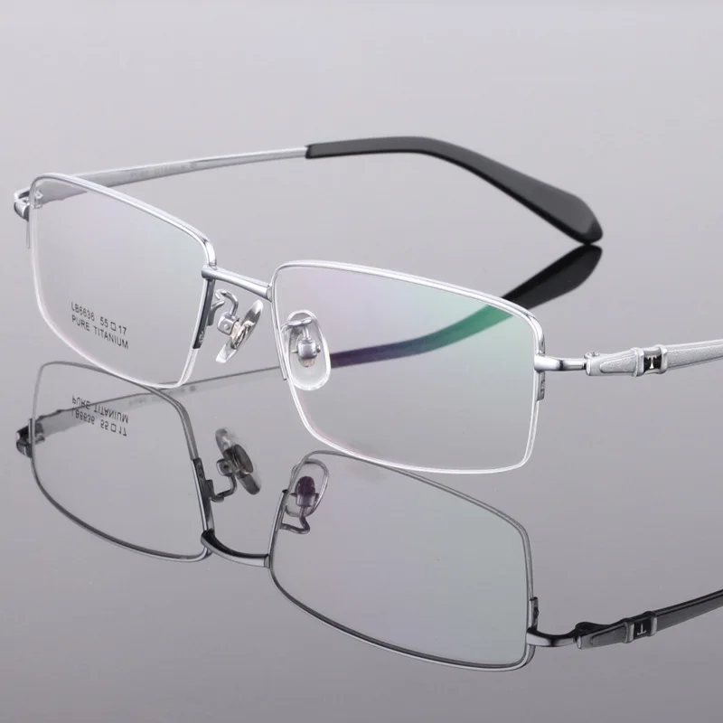Cubojue 150 мм титановая стеклянная оправа, мужские полуоправы, мужские очки по рецепту, широкие очки для лица, оптические очки