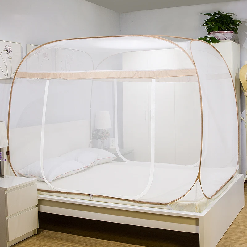 Quickly install mosquito nets, household 1.5 m bed 1.8 m bed zipper mosquito net student 1.2 m