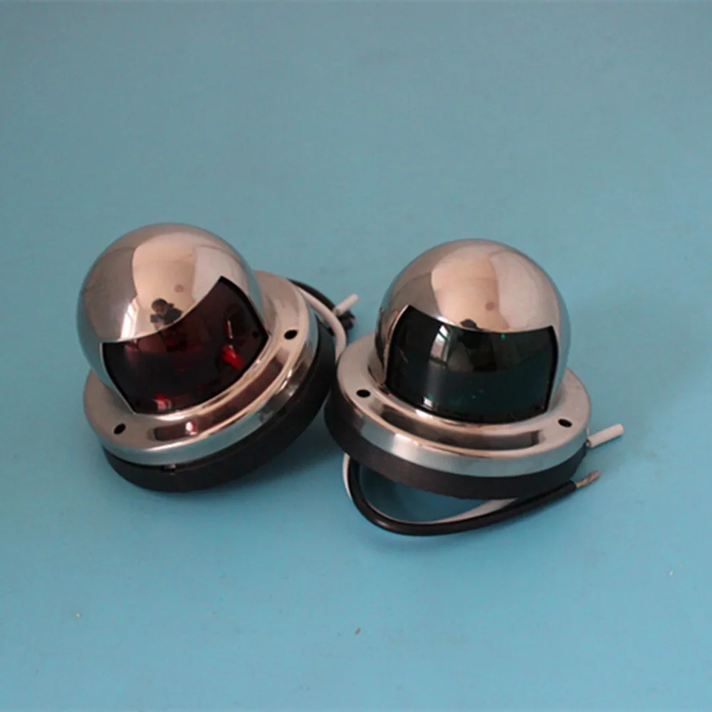 

A Pair 12V LED Navigation Light Signal Lamp Stainless Steel Lighted Bow Lamp Boat Starboard Marine