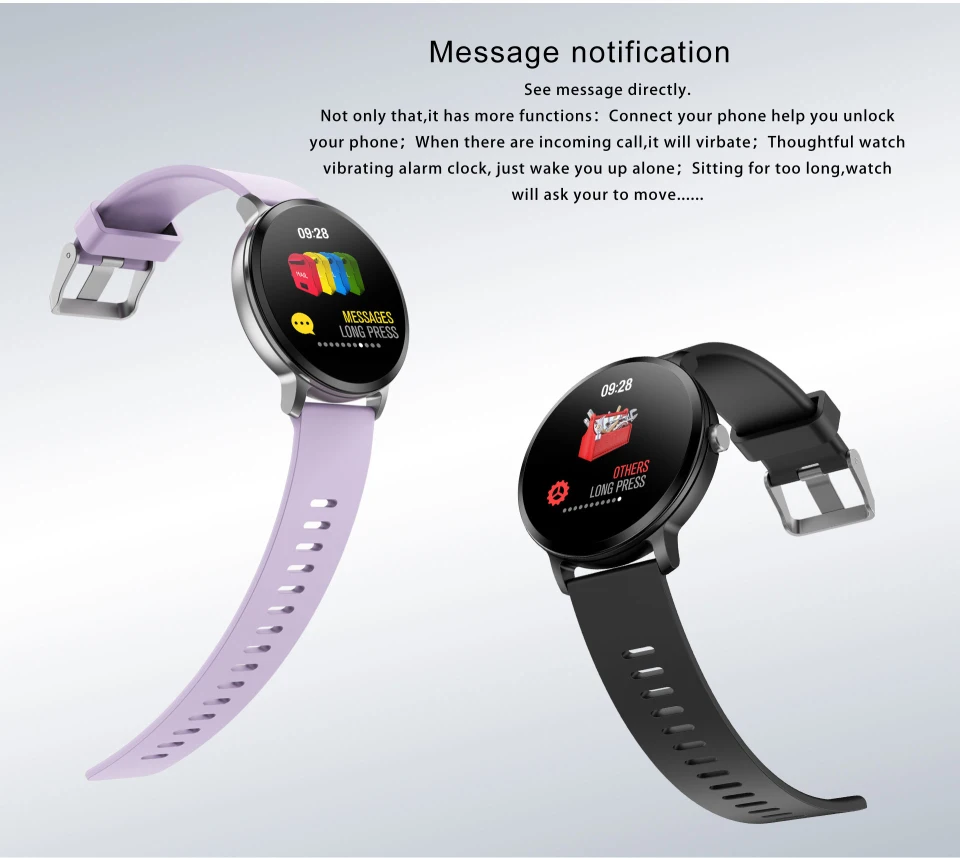 Sport watch smart tempered glass, waterproof, Android IOS Display