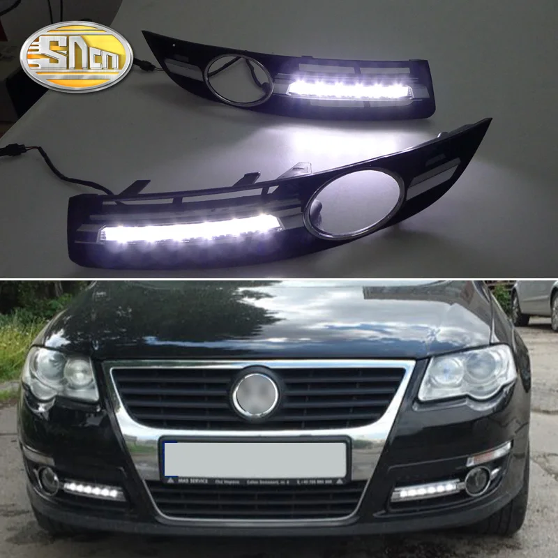 

2PCS LED Daytime Running Light For Volkswagen Passat B6 2007 2008 2009 Waterproof ABS Cover 12V Car LED DRL Fog Lamp Decoration