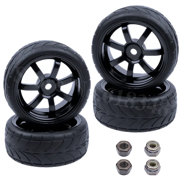 Best Price 4PCS 26mm RC Toys Car Tires Rubber & Wheel Rims Hex 12mm with Foam Insert For 1/10 On Road Model Parts
