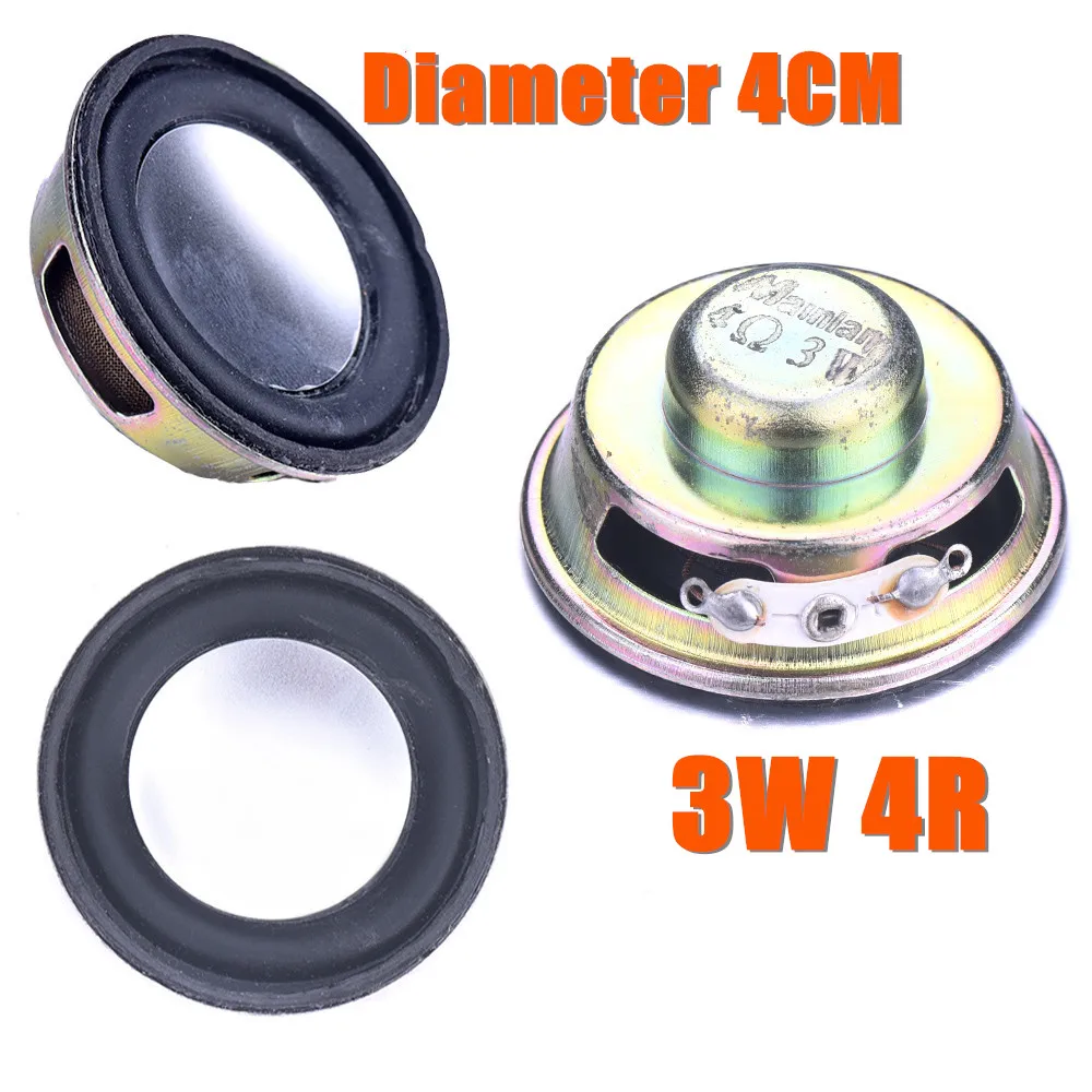 Hot 1pcs Speaker Horn Diameter 4CM 3W 4R Mini Amplifier Rubber Gasket Loudspeaker Trumpet High Quality