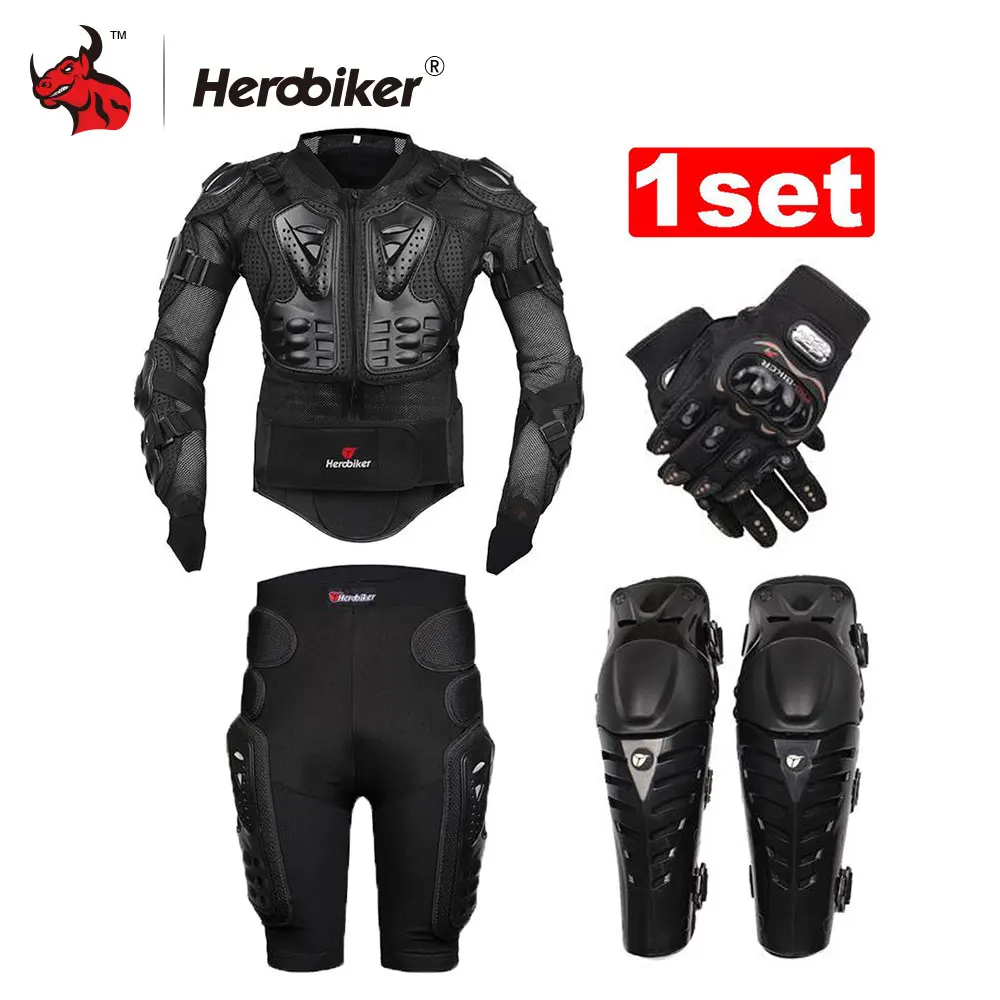 HEROBIKER Unisex Motorcycle Body Armor Protective Jacket+ Gears Short