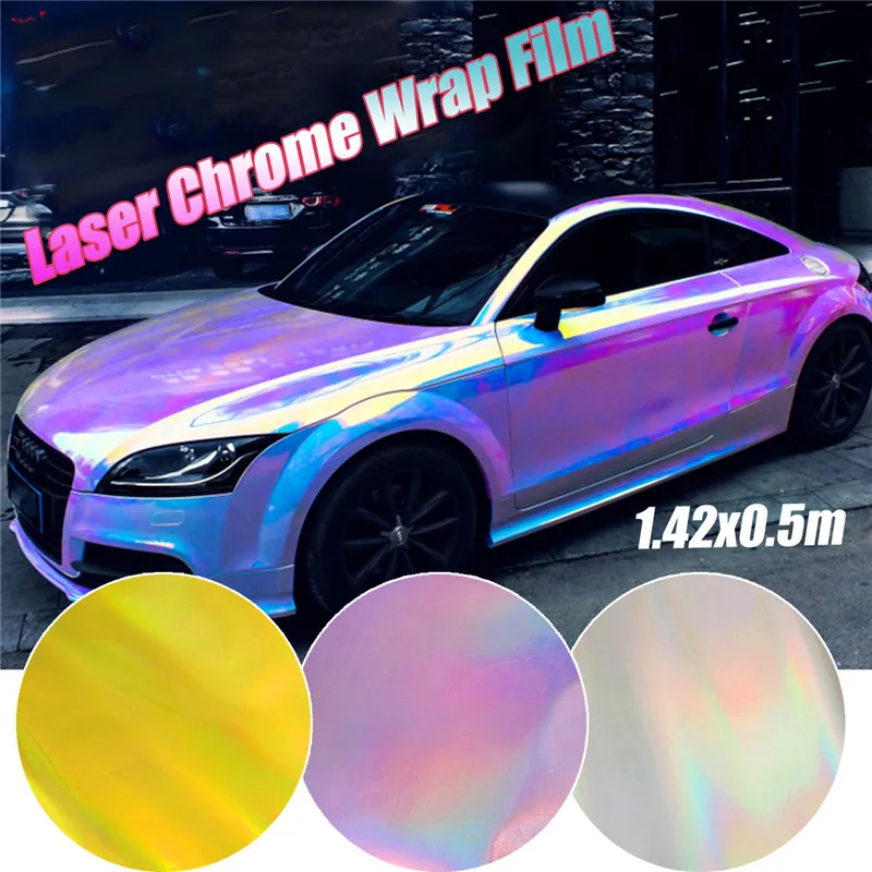 Laser Chrome Holographic Vinyl Car Wrapping Sticker Chameleon Wrap