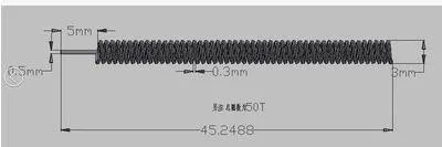 50 шт. пружины 433 МГц 2DBI dia = 0,5 мм L = 45 мм антенна спиральная катушка innerspring с высоким коэффициентом усиления всенаправленная антенна(2 дБ