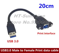 1 шт./лот 20 см USB 3.0 Тип мужчина к Тип B Мужской кабель для принтера сканер отпечатков