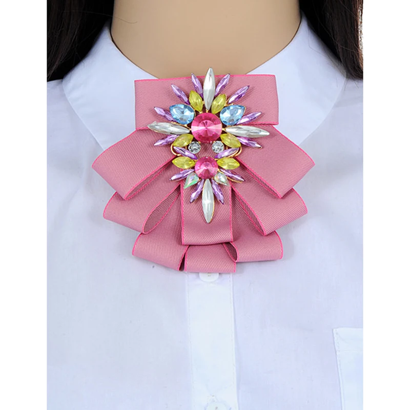 ZHINI 2017 New Vintage Fabric Handmade Bow Brooches for Women Neck Ties Imported Material Wedding Party Accessories High Quality | Украшения