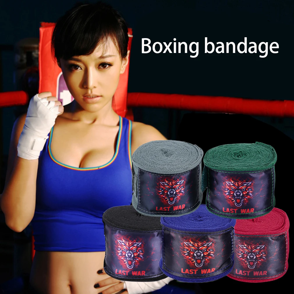 

2PCS Sports Solid Color Boxing Gloves Strap Sanda Muay Thai Fighting Boxing Bandage Protecting Wrist Training Equipment