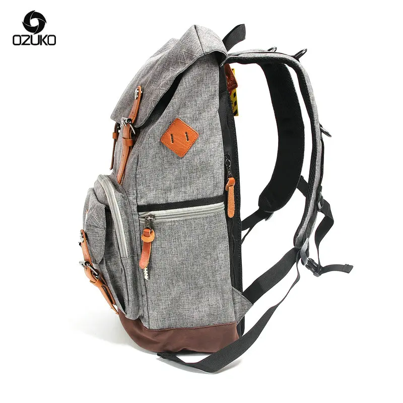 OZUKO высококачественный Большой Вместительный рюкзак сумка для ноутбука повседневный мужской рюкзак модный унисекс женский рюкзак дорожные сумки