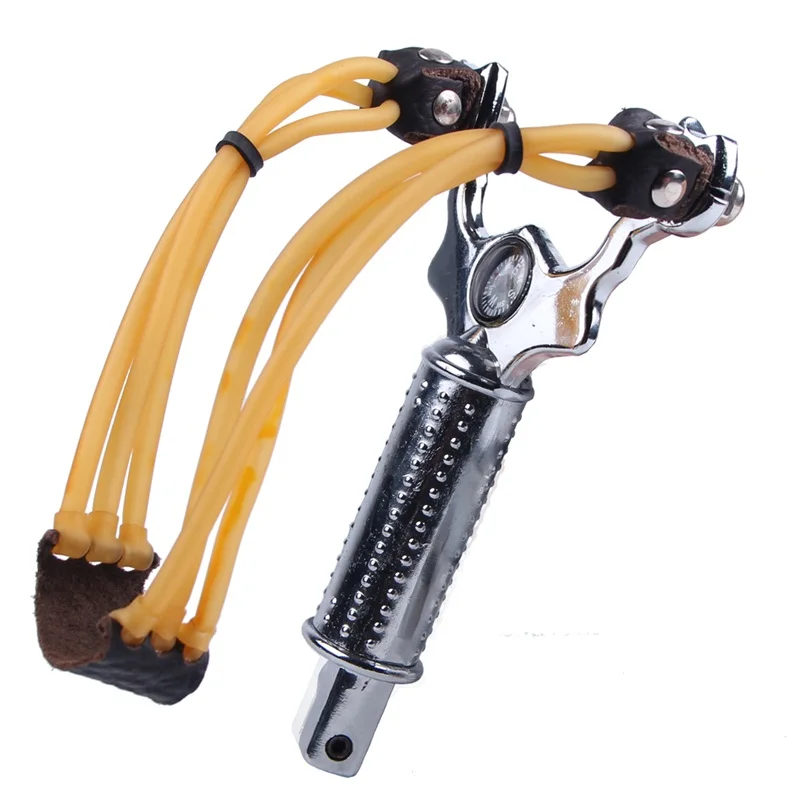 Aluminum Alloy Slingshot Powerful Sling Shot  w Tail Store Steel Balls Hunting Accessory (11)