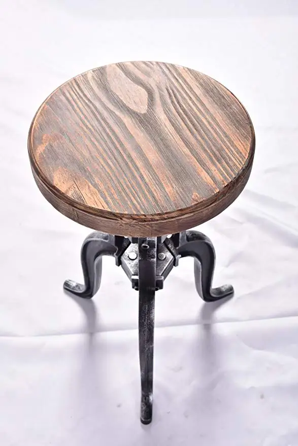 Барные стулья Американский антикварный промышленный DIY кривошипный стул регулируемый барный стул чугунный трехногий стул барный стул из дерева сиденье