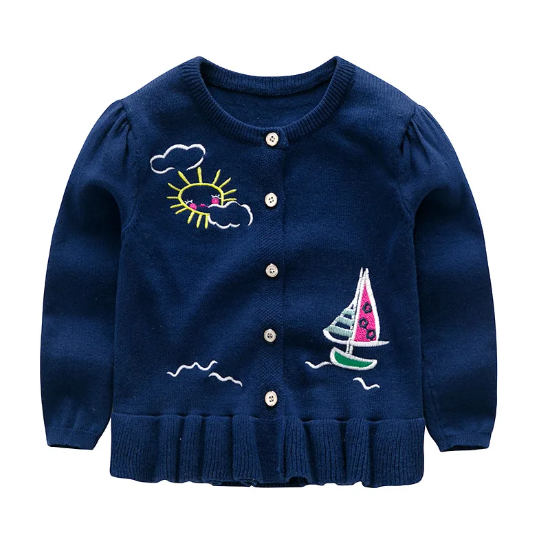 A Navy Belababy/брендовые свитера для маленьких девочек; Сезон Зима; Новинка года; вязаная одежда с длинными рукавами для девочек; детский осенний свитер с рисунком совы для девочек - Цвет: A Navy