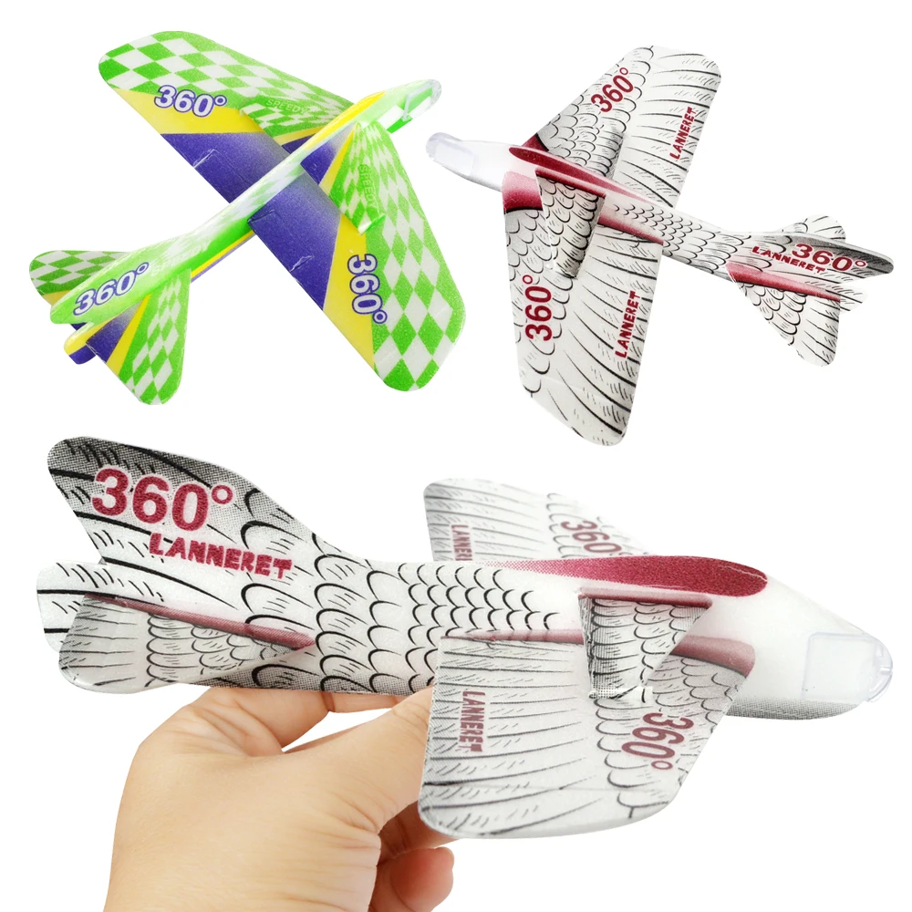 

2pcs/set Children Magic Swing Plane 360 Cyclotron Plane Assembled Children Outdoor Creative Toys Mini Multi-colored Toys