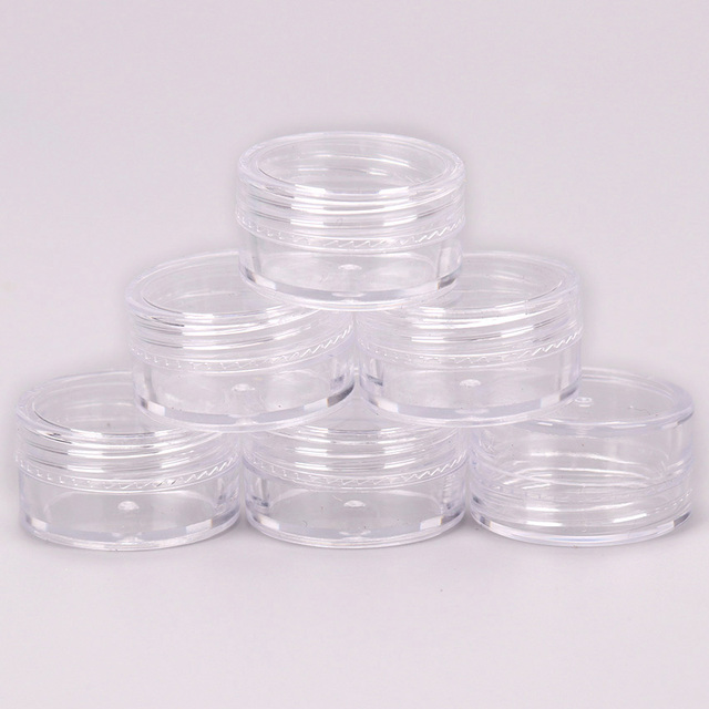 Cosmetics Jar Box Makeup Cream Refillable Bottle Storage Pot Container Round Bottle Portable Plastic Transparent Case