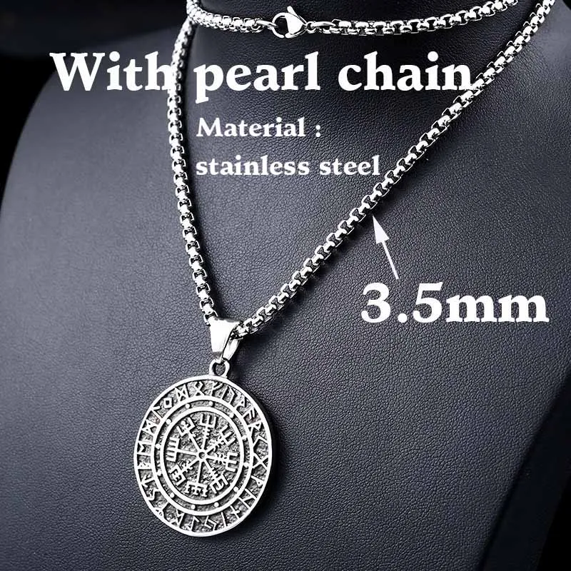 299 with pearl Стальное солдатское ожерелье с кулоном викинга нордическая нержавеющая сталь мужская мода уникальные ювелирные изделия - Окраска металла: 299 with pearl