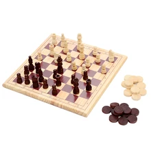 Vintage Wood Pieces Chess Set Folding Board Wood Hand Carved Gift Kid Toy chess play chess for beginners