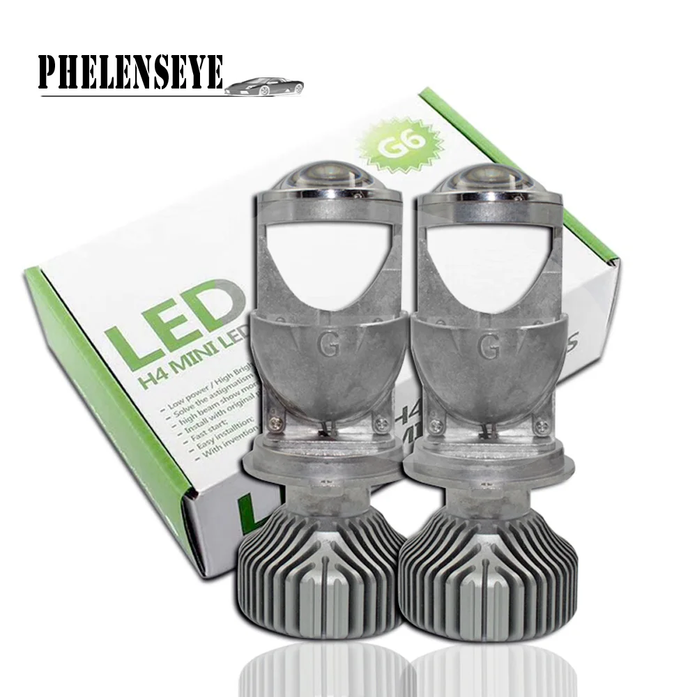 

2pcs 70W/Pair Lamp H4 LED Mini Projector Lens G6 Automobles LED Bulb LED Conversion Kit Hi/Lo Beam Headlight 12V/24V 5500K White