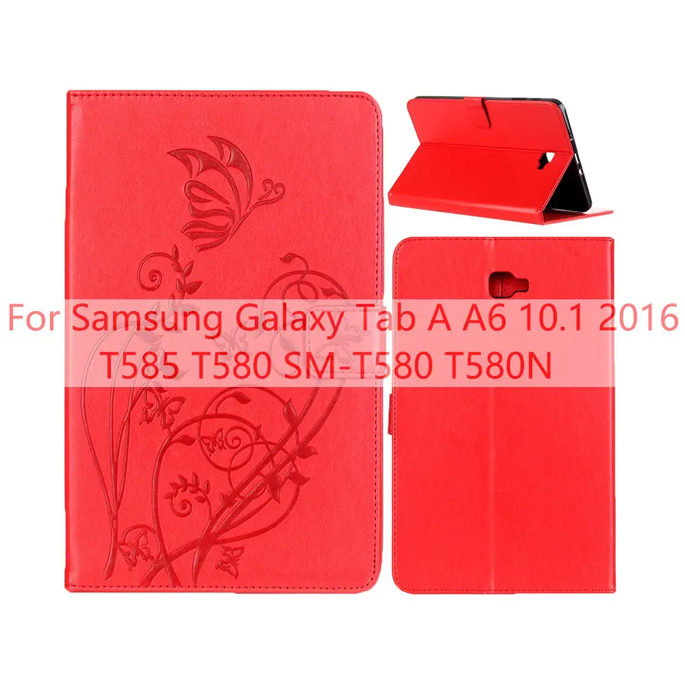 Для samsung Galaxy Tab A A6 10,1 T580 T585 T580N T585N планшетный чехол КРЫШКА ДЛЯ samsung Galaxy Tab S2 9,7 T810 T813 T815 T819 - Цвет: Red