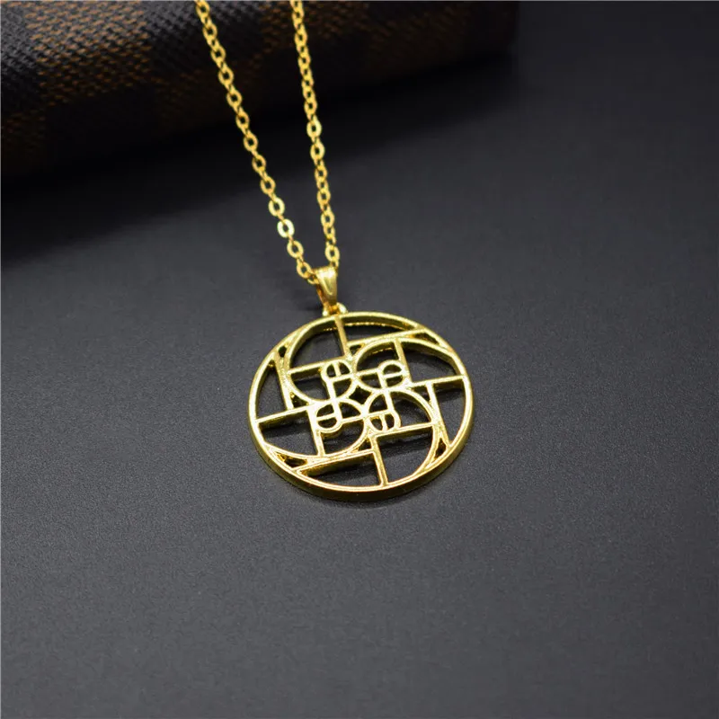 Fibonacci spiral in a circle - Golden golden ratio geometry gift science pendant necklace graducation | Украшения и аксессуары