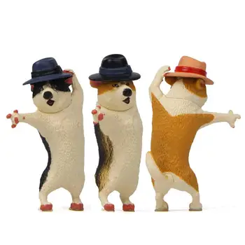 

1pc new Creative PVC Dance Puppy Cartoon Dogs Miniatures DIY Doll House Accessories Mini Figures Model Toys for kids gift
