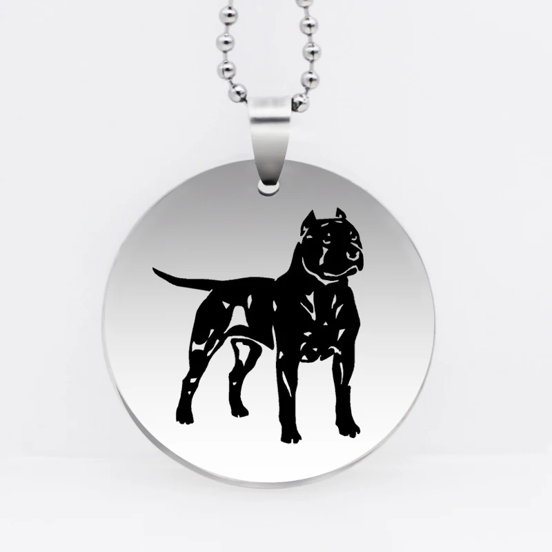 

Stainless Steel Pit Bull Pendant Necklace American Staffordshire Terrier Dog Necklace Animal Jewelry Gift Drop Shipping YLQ6130