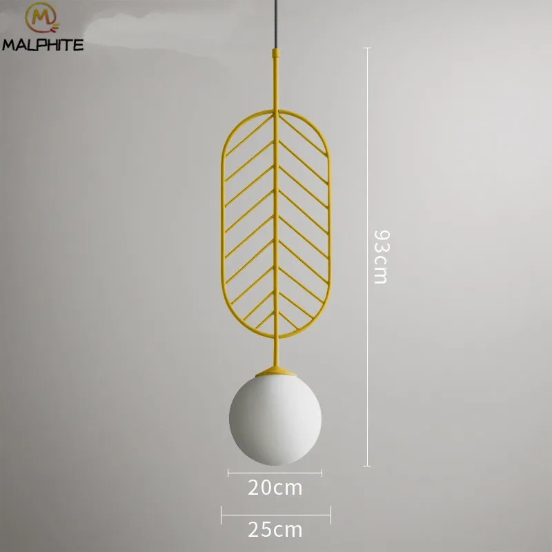 Подвесной светильник в скандинавском стиле, простой современный подвесной светильник s, кафе, ресторан, подвесные светильники с листьями макарон, декоративный светильник - Цвет корпуса: J
