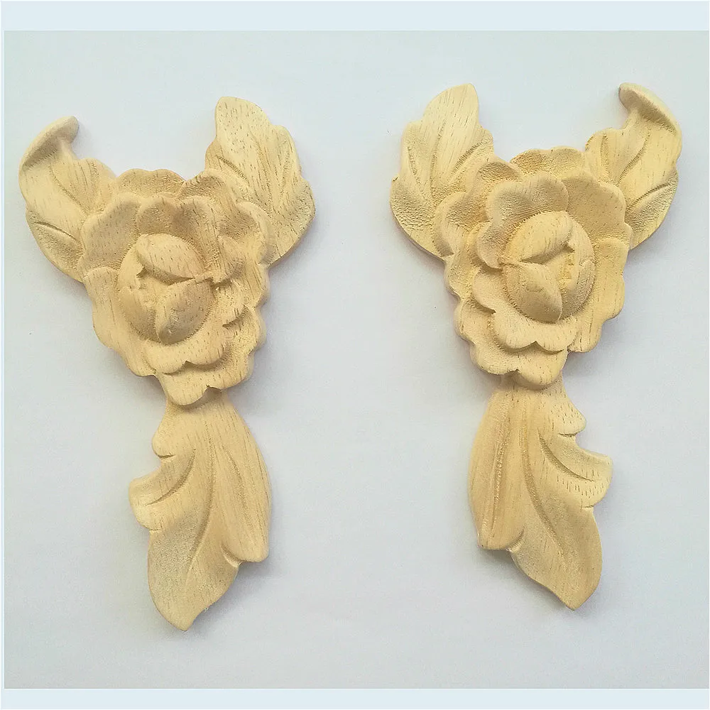 

2 шт. Европейская аппликация из цельного дерева Длинное украшение для дома вырезанные узоры или дизайны на дереве аксессуары