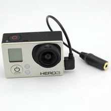 Обновленный стерео Gopro Hero 3/3+/4 3,5 мм Шнур для микрофона передачи Электрический кабель Золотая лента чип