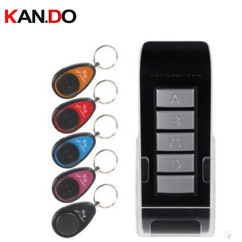 Wireless Electronic Key Finder Reminder With 5 Keychain Receivers For