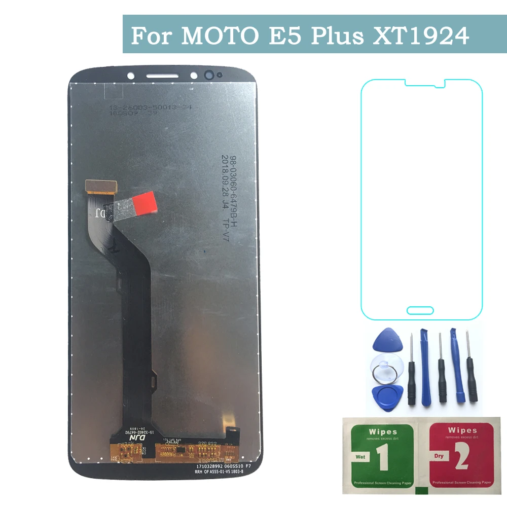 

New 100% Working LCD For Motorola MOTO E5 Plus LCD XT1924 Display Touch Screen Digitizer Assembly Replacement parts + Tools