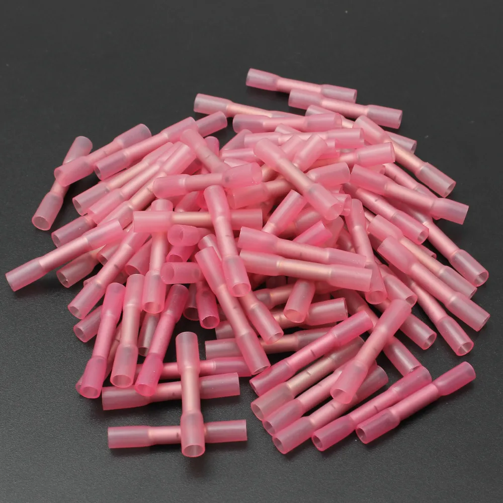 New Arrival 100pcs Insulated Heat Shrink Butt Connectors Wire